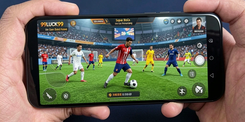 Tampilan gameplay seru di 99LUCK99 dengan aksi sepak bola intens.