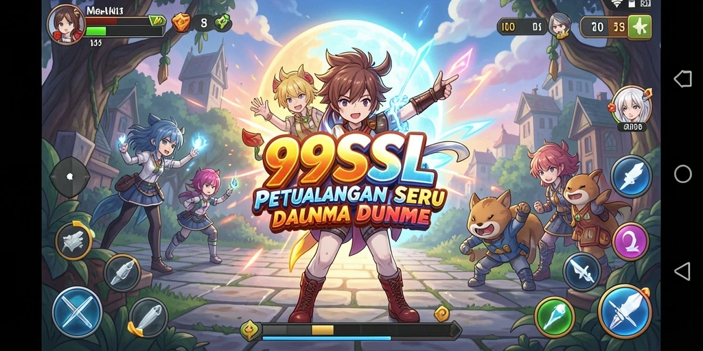 Tangkapan layar menampilkan adegan aksi menarik dari permainan Anime.