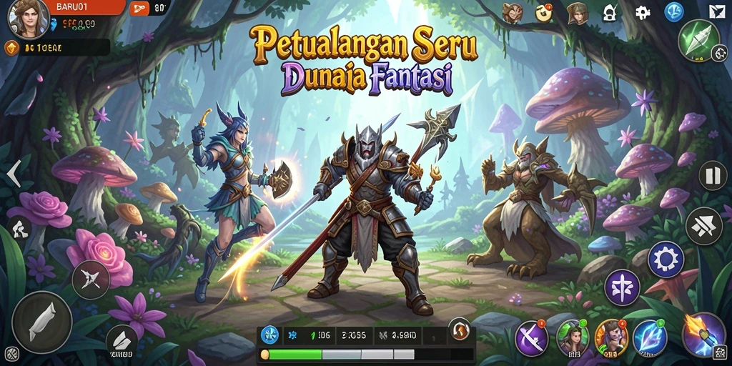 Gameplay seru BARU01 dalam aksi petualangan fantastis.