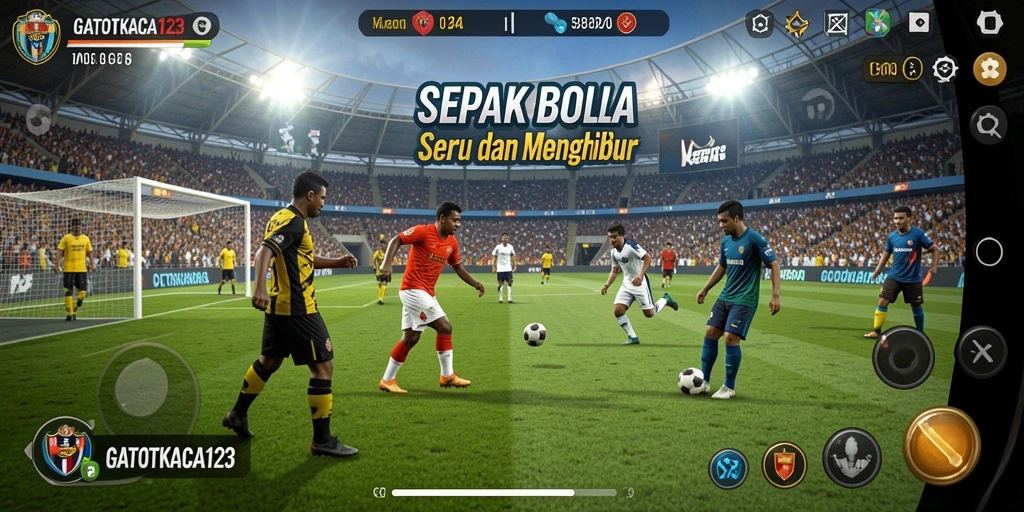 Tampilan gameplay menarik GATOTKACA123 dengan aksi di lapangan.