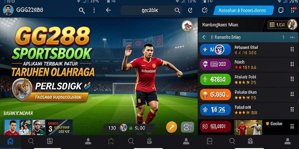 Tampilan menarik dari aplikasi GG288 dalam taruhan olahraga.