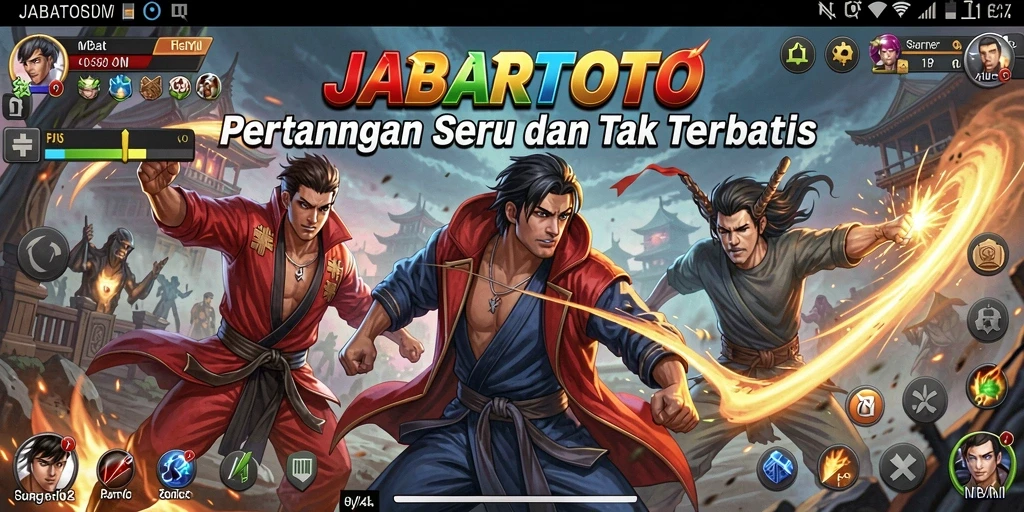 Tampilan gameplay JABARTOTO yang menegangkan dengan gerakan serangan yang dinamis.
