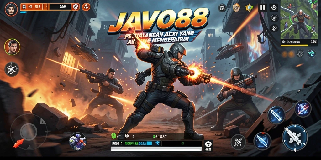 Screenshot utama JAVO88 menampilkan aksi seru dalam gameplay.