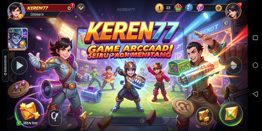 Tampilan utama gameplay KEREN77 yang penuh aksi dan warna.