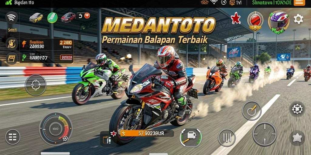 Gameplay mendebarkan balapan motor di MEDANTOTO.
