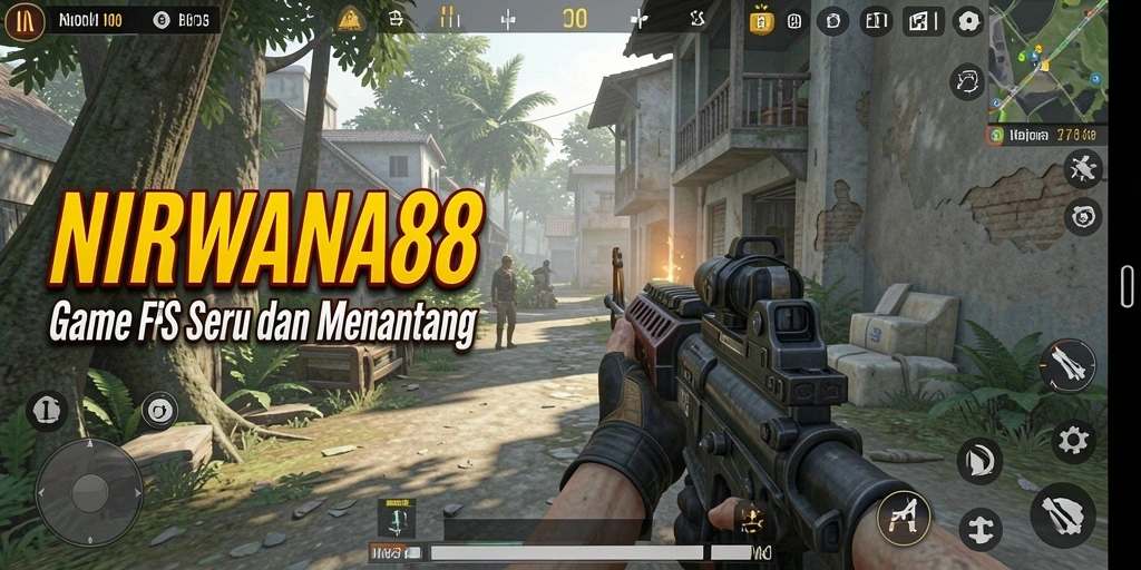 Screenshot utama NIRWANA88 menampilkan aksi tembak-menembak yang intens.