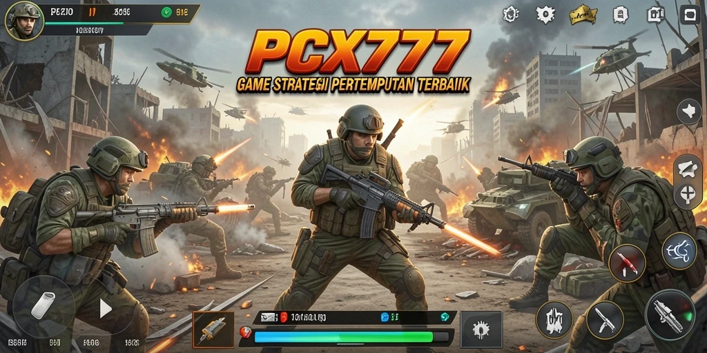 Gameplay seru menghancurkan musuh dalam PCX777.