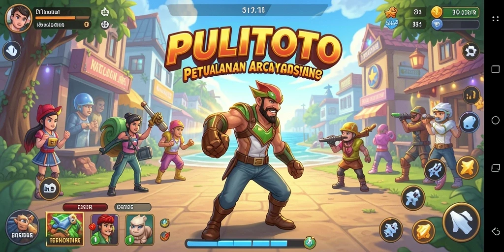 Screenshot PULITOTO menunjukkan aksi seru dalam permainan Arcade.