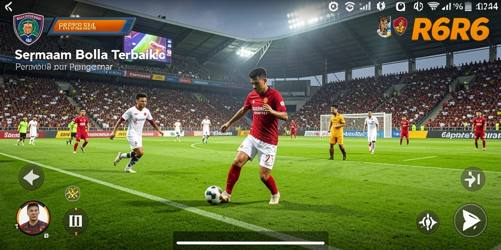 Tampilan gameplay <strong>R6R6</strong> dengan aksi sepak bola yang mendebarkan.