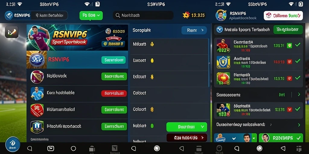 Tampilan utama RSNVIP6 dengan berbagai pilihan taruhan olahraga.