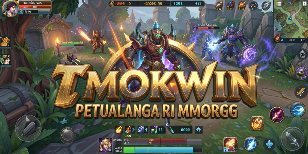Screenshot gameplay TMOKWIN menampilkan aksi seru di medan perang MMORPG.