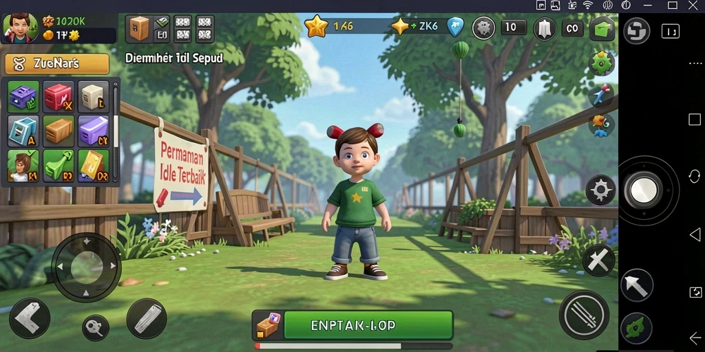 Screenshot gameplay ZK6 menunjukkan dunia yang menarik dan interaktif.
