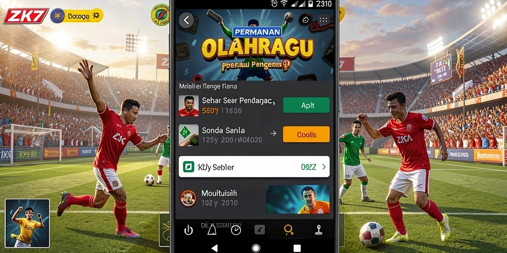 Screenshot gameplay ZK7 menampilkan aksi olahraga yang seru.